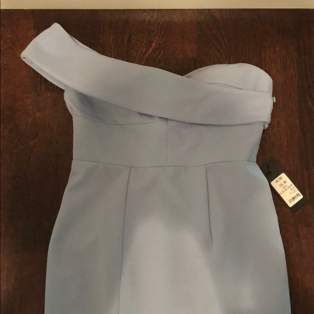 NEW Akira Dusty Blue One Shoulder Midiw/Slit Dress - Picture 2 of 8
